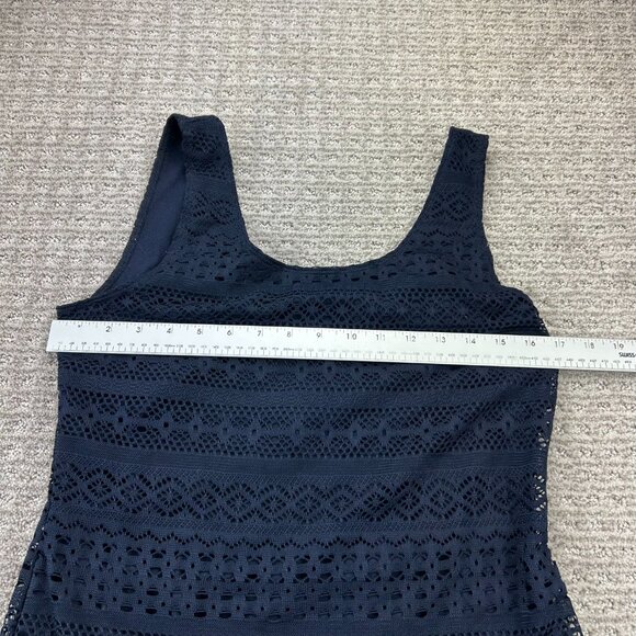 Garage Lace Dress Women Size Large L Navy Blue Party Cocktail 1/2 Back Zipper - Picture 8 of 9